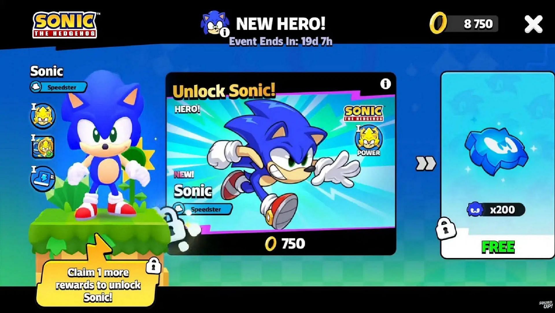 You can unlock Sonic from the release event (Image via Supercell)